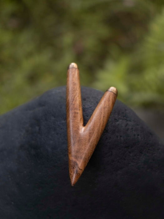 Teak Wood Kuripe with Bronze Cups