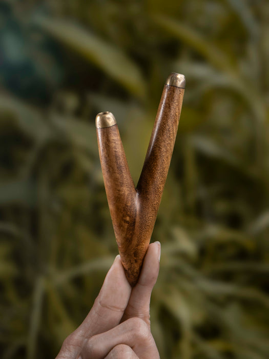 Teak Wood Kuripe with Bronze Cups