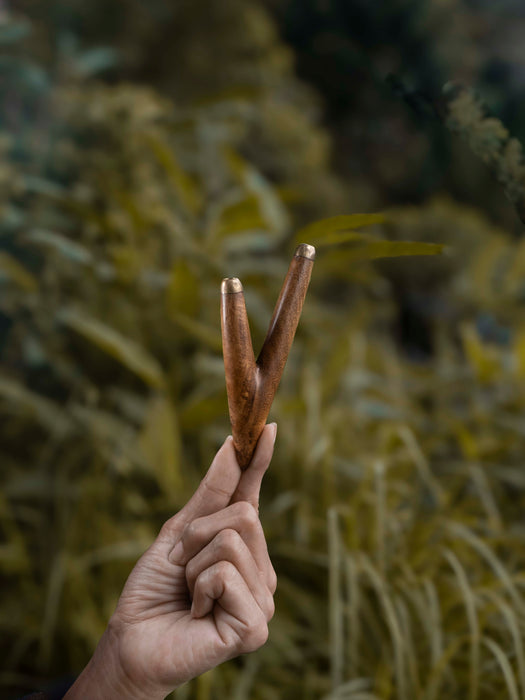 Teak Wood Kuripe with Bronze Cups