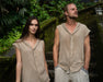 LINEN PANTS FOR YOGA from the UNISEX BOHO CLOTHING SET are stylish and comfortable for practice and relaxation