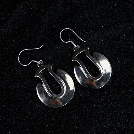 Chic handcrafted silver and bronze horseshoe earrings, designed as a Luck talisman for good fortune and protection