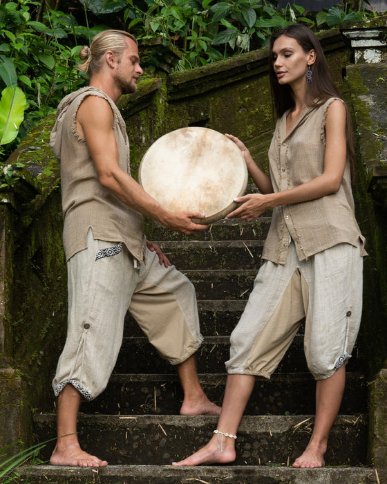 COTTON HOODIE from the UNISEX BOHO CLOTHING SET provides warmth and comfort during workouts.