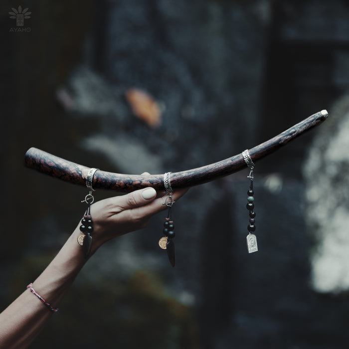 Perfect for ceremonial use, the Mango Wood Tepi, with Silver Cups, enhances the sacredness of your rituals.

