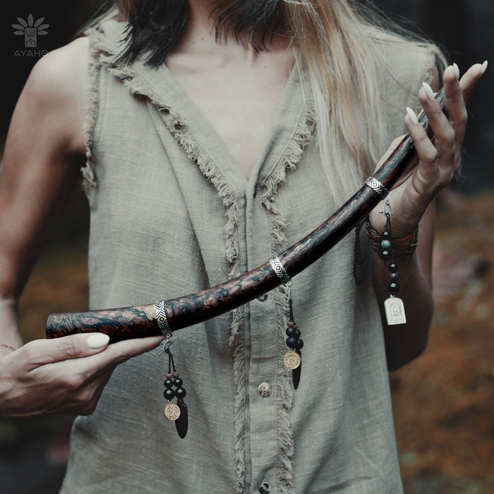 The Mango Wood Tepi, with Silver Cups, promotes mindfulness and presence during your spiritual practices.