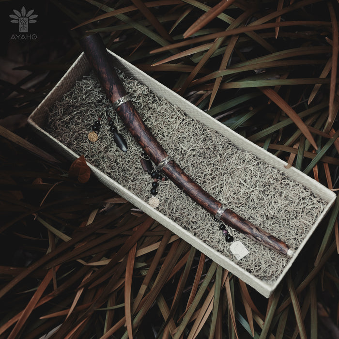 The Mango Wood Tepi, with Silver Cups, is a timeless spiritual tool that embodies the essence of traditional practices.