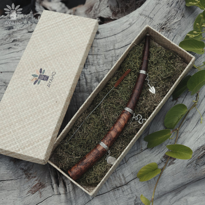 Mango Wood Tepi, with Silver Cups, serves as a versatile tool for various shamanic and herbal appli