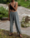 Hand-Painted Cotton Training Pants – Unisex Yoga & Travel Pants with Pockets – Artistic Taichi Loungewear