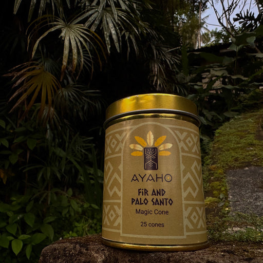Handcrafted Palo Santo incense cones burning in ceramic holder, releasing purifying sacred smoke during spiritual ritual