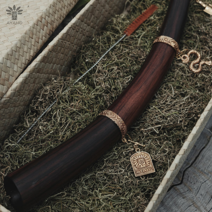 Rose Wood Tepi, with Bronze Cups, perfect for hape applications, deepening your connection to herbal medicine.

