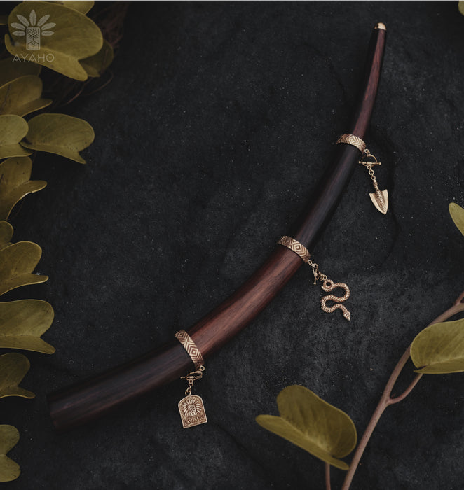 Rose Wood Tepi, with Bronze Cups, fosters a deeper spiritual connection, enhancing your meditation and healing practices.

