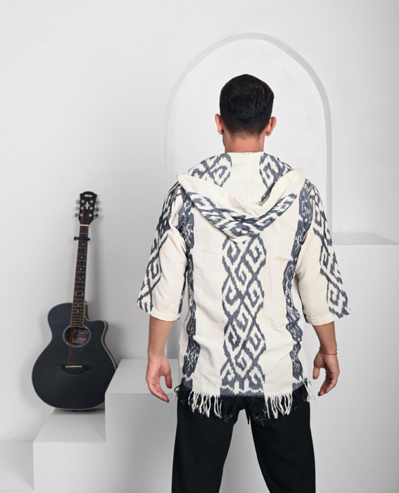 Ethnic boho style kimono with hood