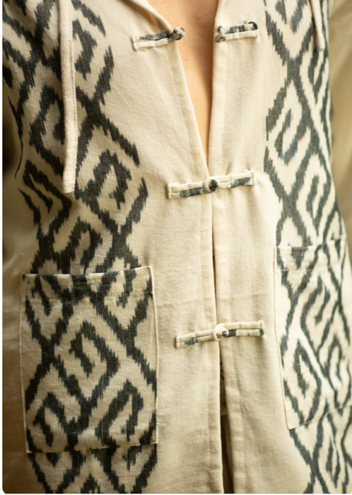 Ethnic boho style kimono with hood