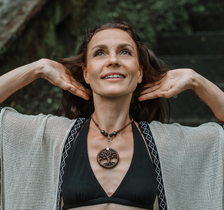 "Tree Of Life" Rosewood & Silver Amulet