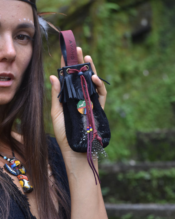 A beautifully crafted bag used for carrying shamanic tools and sacred items