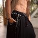Trendy boho pants Alladine with white rayon print