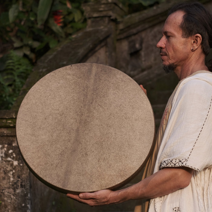  Ideal gift for musicians and spiritual seekers, this tunable handmade shaman drum combines art and function.