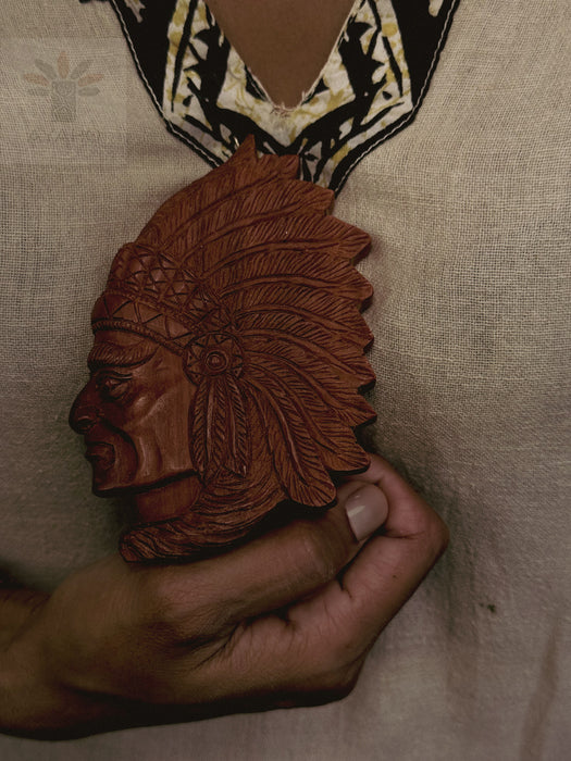 Indian Face Half Amulet – Handcrafted Spiritual Talisman