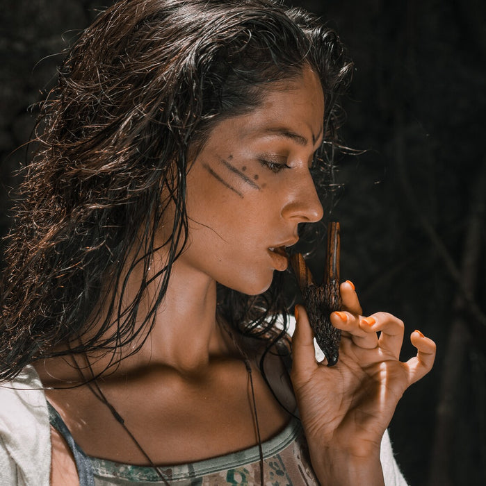 Hand Carved Eagle Kuripe Pipe