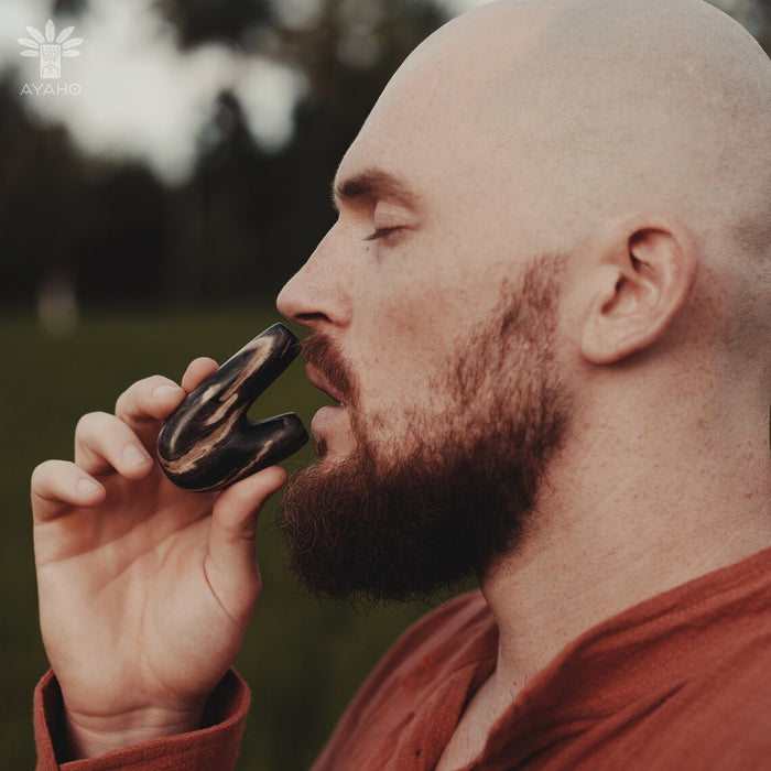 Handcrafted Kuripe Petrified Wood Pipe