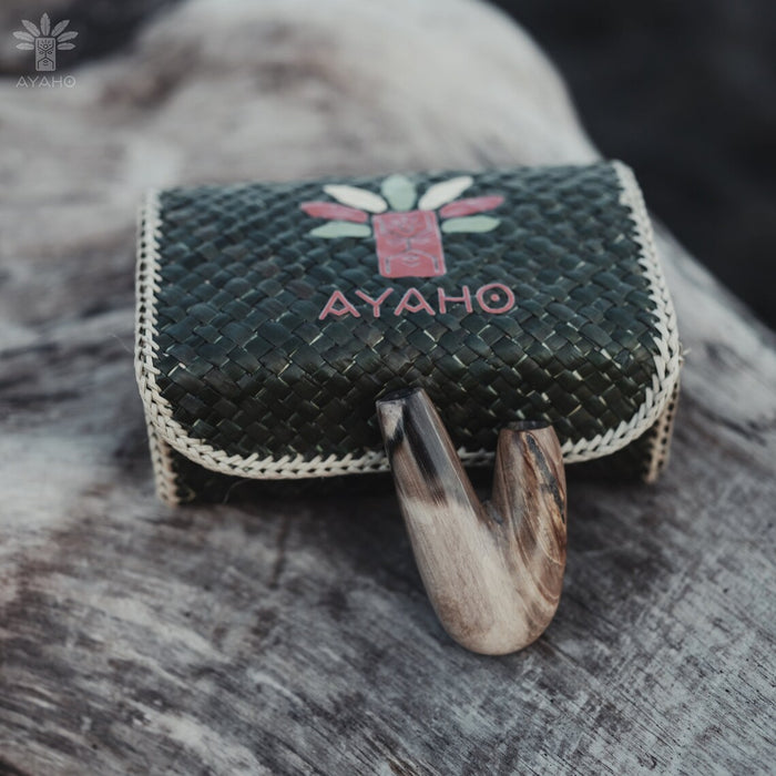 Handcrafted Kuripe Petrified Wood Pipe