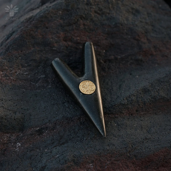 Kuripe From Volcanic Stone model V -   bronze logo