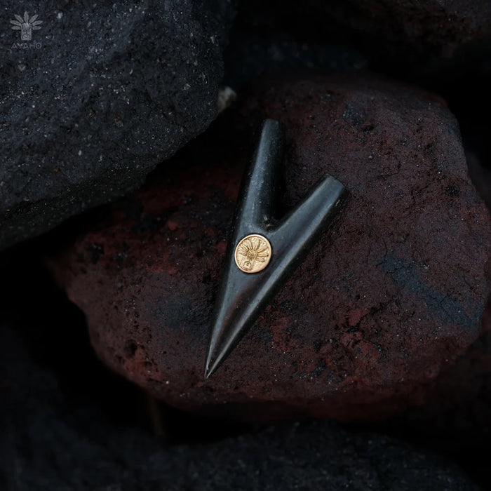 Kuripe From Volcanic Stone model V -   bronze logo