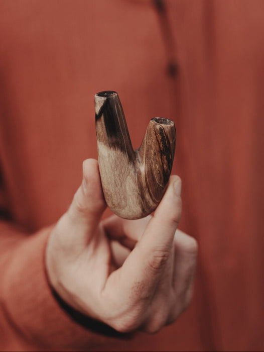 Handcrafted Kuripe Petrified Wood Pipe