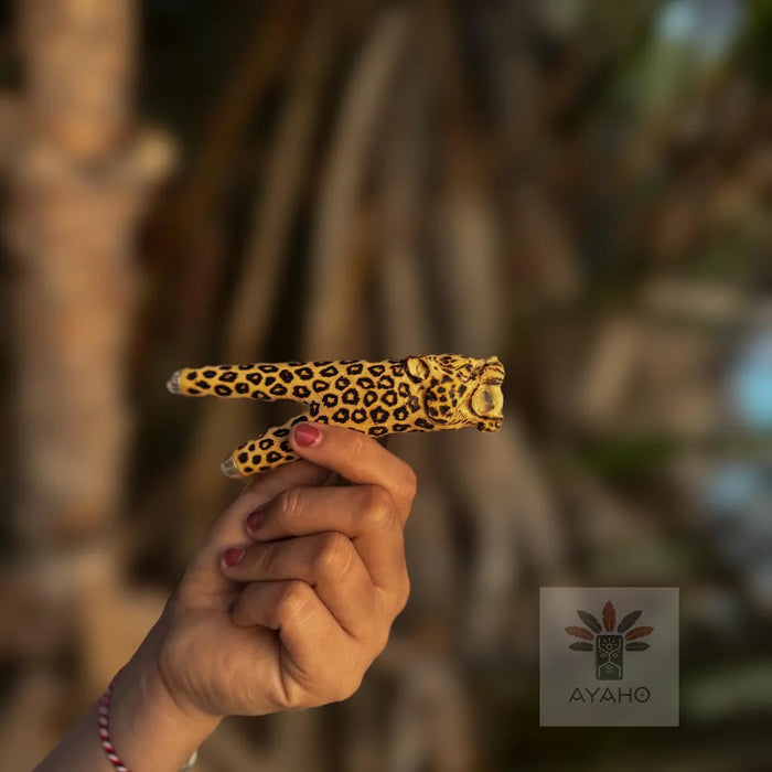 Jaguar Kuripe Pipe - Handmade Shamanic Hape Snuff Applicator