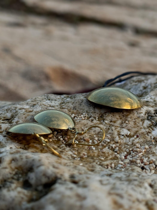 Set of earrings "Shaman's Mirror" made of bronze