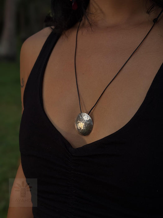 Shamanic Mirror - Handcrafted Hammer 925 Silver