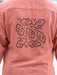Pink shirt with cloud pattern on the back