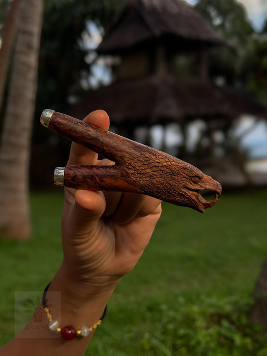 Hand Carved Eagle Kuripe Pipe