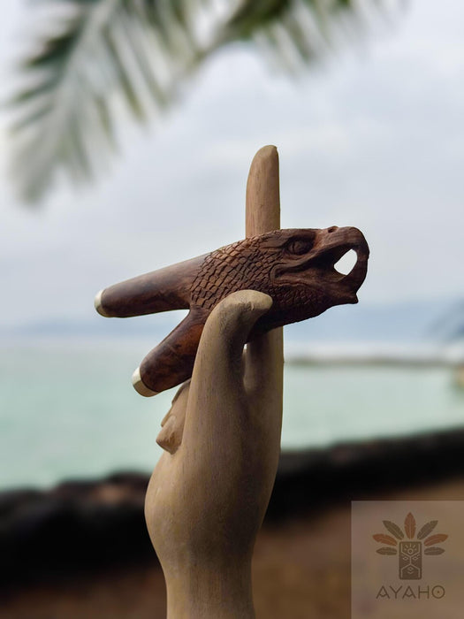 Hand Carved Eagle Kuripe Pipe