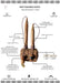 Wooden blowpipe with detailed specifications on a white background