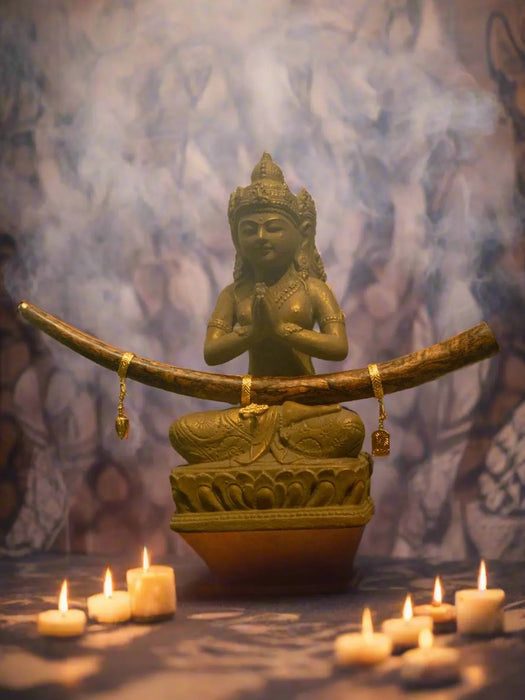 Tepi Mango Root Hapé Applicator with 22k Gold Bronze