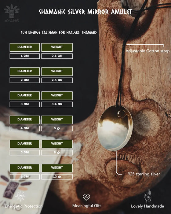 925 Silver Pendant "Shamanic Mirror"