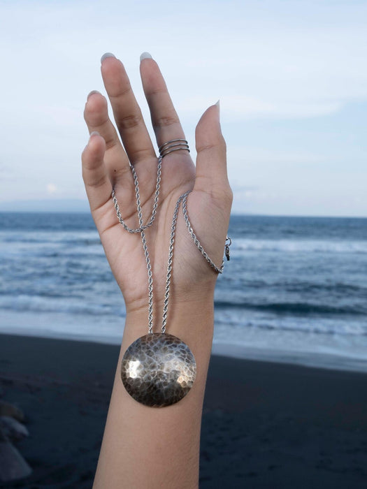 Shamanic Mirror - Handcrafted Hammer 925 Silver