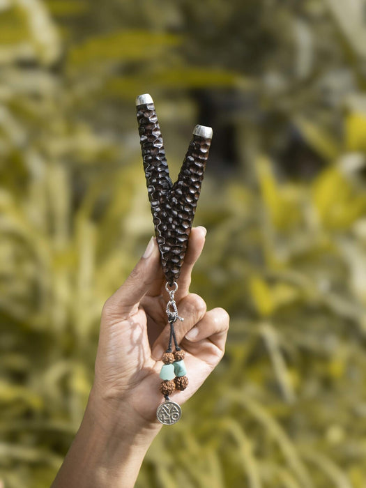 Rosewood Kuripé with Silver Cups – Handmade Rapé Applicator