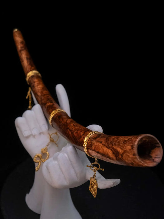 Tepi Mango Root Hapé Applicator with 22k Gold Bronze