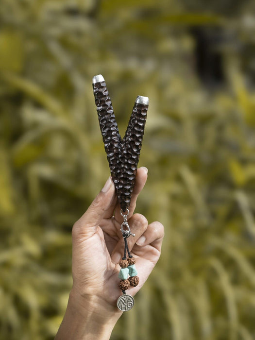 Rosewood Kuripé with Silver Cups – Handmade Rapé Applicator