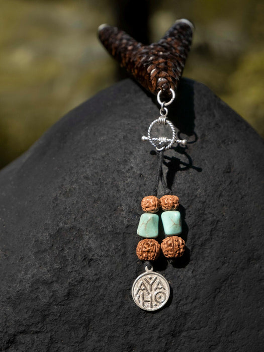 Rosewood Kuripé with Silver Cups – Handmade Rapé Applicator