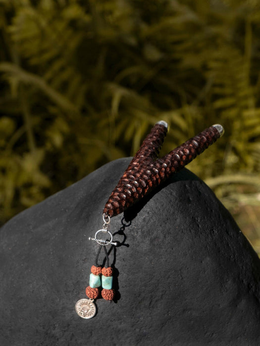 Rosewood Kuripé with Silver Cups – Handmade Rapé Applicator