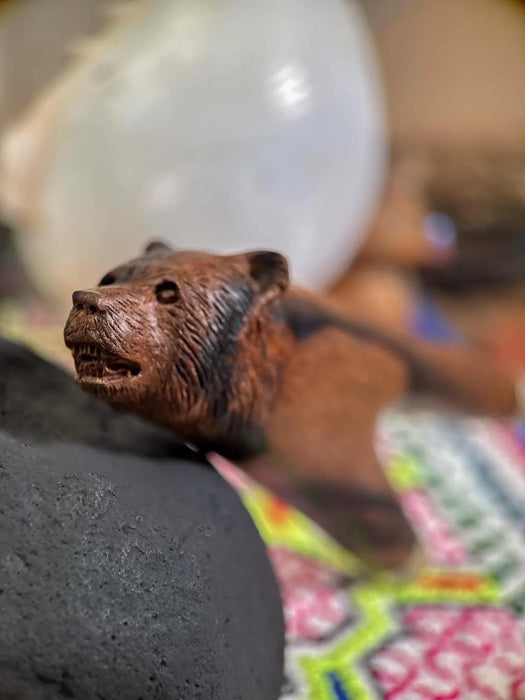 Rosewood Bear Kuripé with Silver Cup