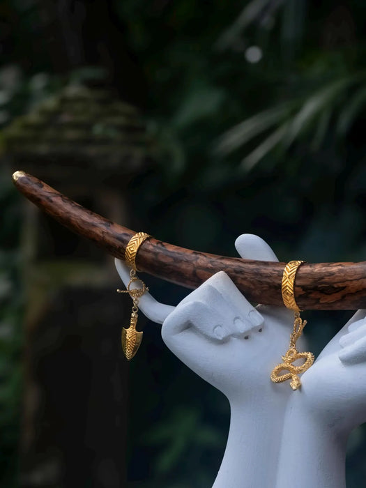 Tepi Mango Root Hapé Applicator with 22k Gold Bronze