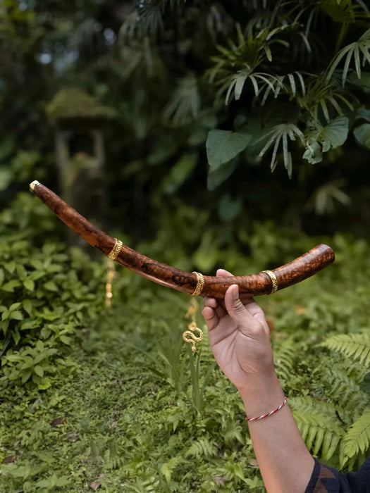 Tepi Mango Root Hapé Applicator with 22k Gold Bronze