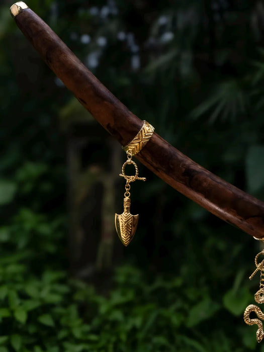 Tepi Mango Root Hapé Applicator with 22k Gold Bronze