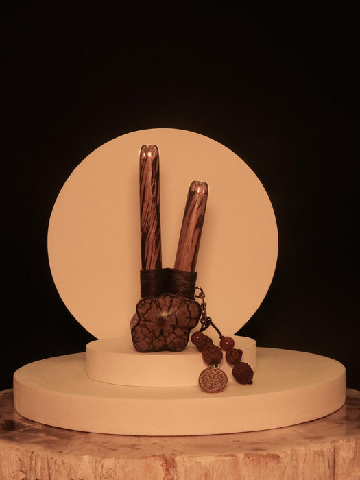 BANIAN wood Kuripe with bronze cups