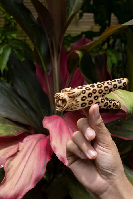 Jaguar Kuripe Pipe - Handmade Shamanic Hape Snuff Applicator