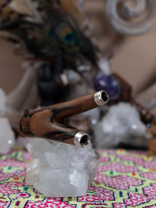 Rosewood Bear Kuripé with Silver Cup