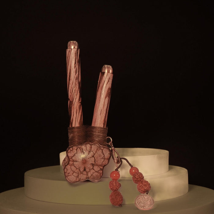 BANIAN wood Kuripe with bronze cups